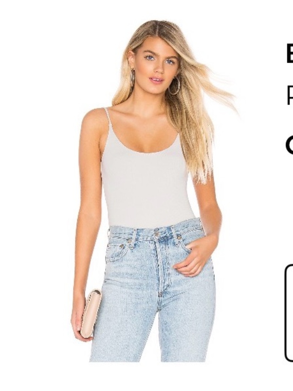 Barely Worn Privacy Please Grey Scoop Neck Bodysuit